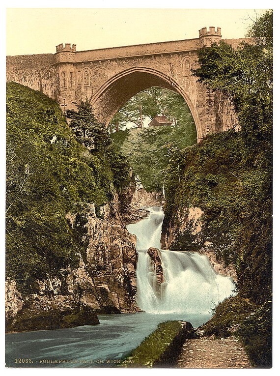 Poulaphuca Fall County Wicklow Ireland 1890 Vintage Photo Postcard Reprint 8x10 Up Ireland County Wicklow - 
