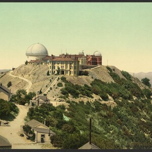 Lick Observatory, Mt. Hamilton, Cal. 1902. Ristampa di cartolina fotografica d'epoca 8x10-up. Lick Observatory Mountains Osservatori astronomici