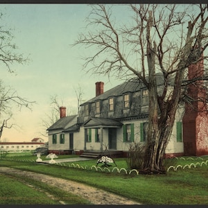 Rendição da Casa de Cornwallis, Yorktown, Virgínia 1902. Reimpressão de cartão postal fotográfico vintage 8x10-up. Moore House (Yorktown, Virgínia) Cornwallis,