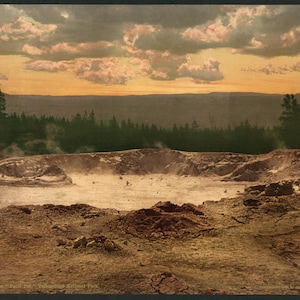 O "Paint Pot", Parque Nacional de Yellowstone 1898. Reimpressão de cartão postal fotográfico vintage 8x10-up. Parques e reservas nacionais de Craters Wyoming