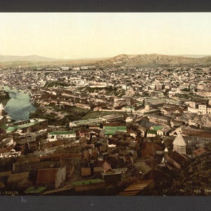 Auf dem Weg zum Schloss Megektki, Tiflis, Russland, (d.h. Tbilisi, Georgien)] 1890. Vintage Fotopostkarte Nachdruck 20x30.