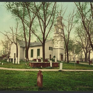 Église St. John's, Richmond, Virginie, 1901. Réimpression de carte postale photo vintage 8 x 10 pouces. Église St John's (Richmond, Virginie) Églises Cimetières