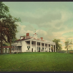 Le manoir, Mount Vernon 1901. réimpression de carte postale photo vintage 8 x 10 up. Washington, George, 1732-1799 Maisons et domaines hantés Virginia Mount