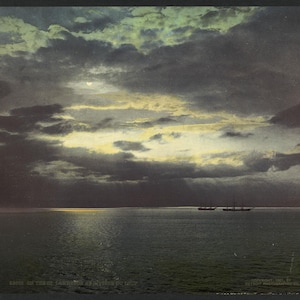 Sur le Saint-Laurent à Rivière-du-Loup 1901. réimpression de carte postale photo vintage 8 x 10-up. Rivières Levers et couchers de soleil Canada Québec (Province)