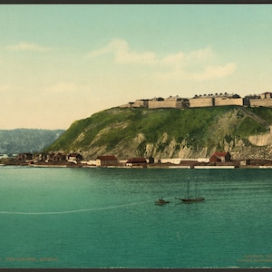 A Cidadela, Quebec 1901. Reimpressão de cartão postal fotográfico vintage 8x10-up. Portos Fortes e fortificações Canadá Quebéc (Província) Quebéc Abraham,