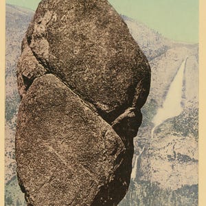 Agassiz Rock, Union Point et Yosemite Falls 1898. Réimpression panoramique de photos vintage 8 x 16 vers le haut. Formations rocheuses Montagnes Californie Yosemite