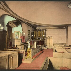 Igreja de St. John do banco de Patrick Henry, Richmond, Virginia 1901. Reimpressão de cartão postal fotográfico vintage 8x10-up. Henry, Patrick, 1736-1799