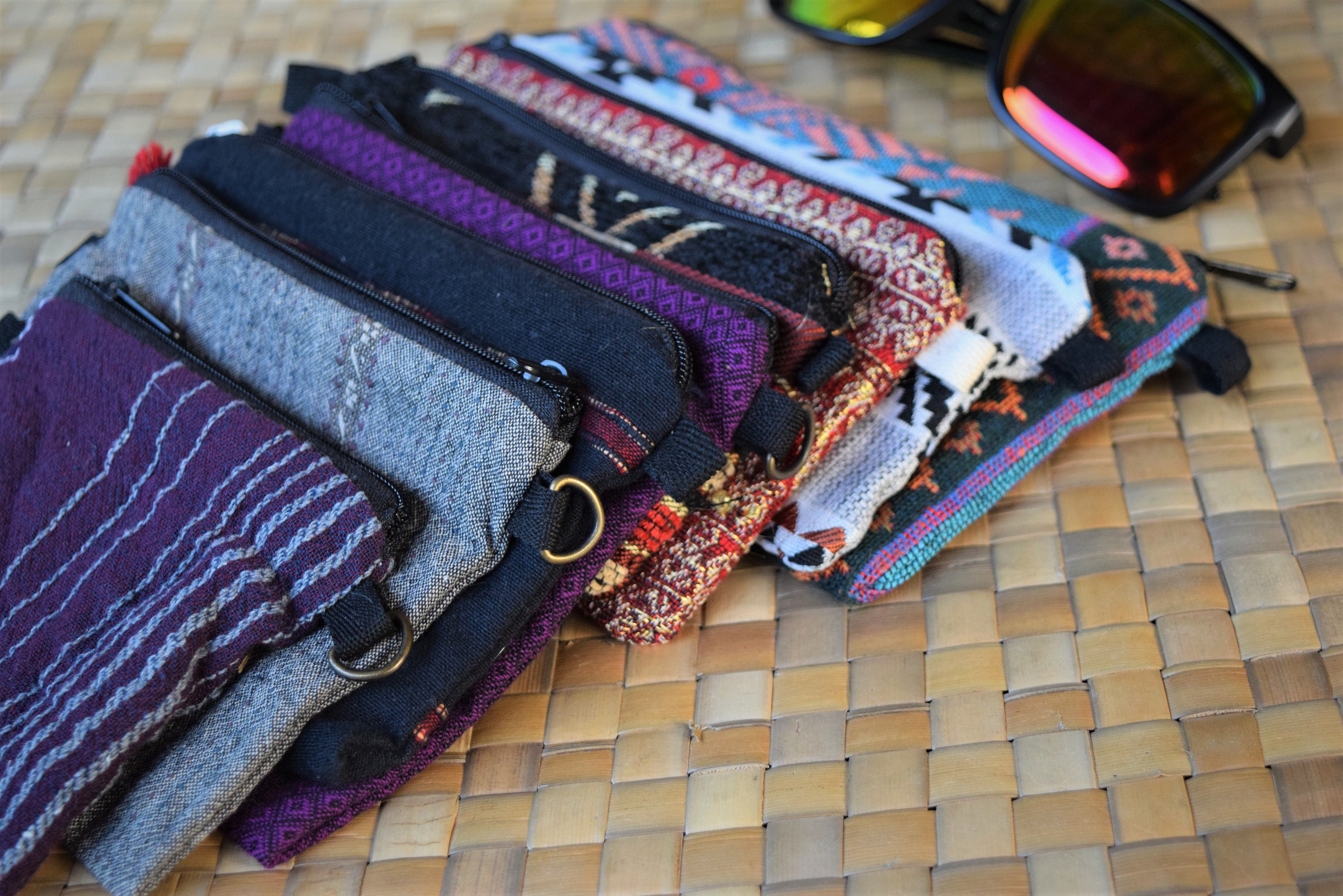 8 Assorted Small Cloth Zipper Pouches Travel Bags Makeup Etsy