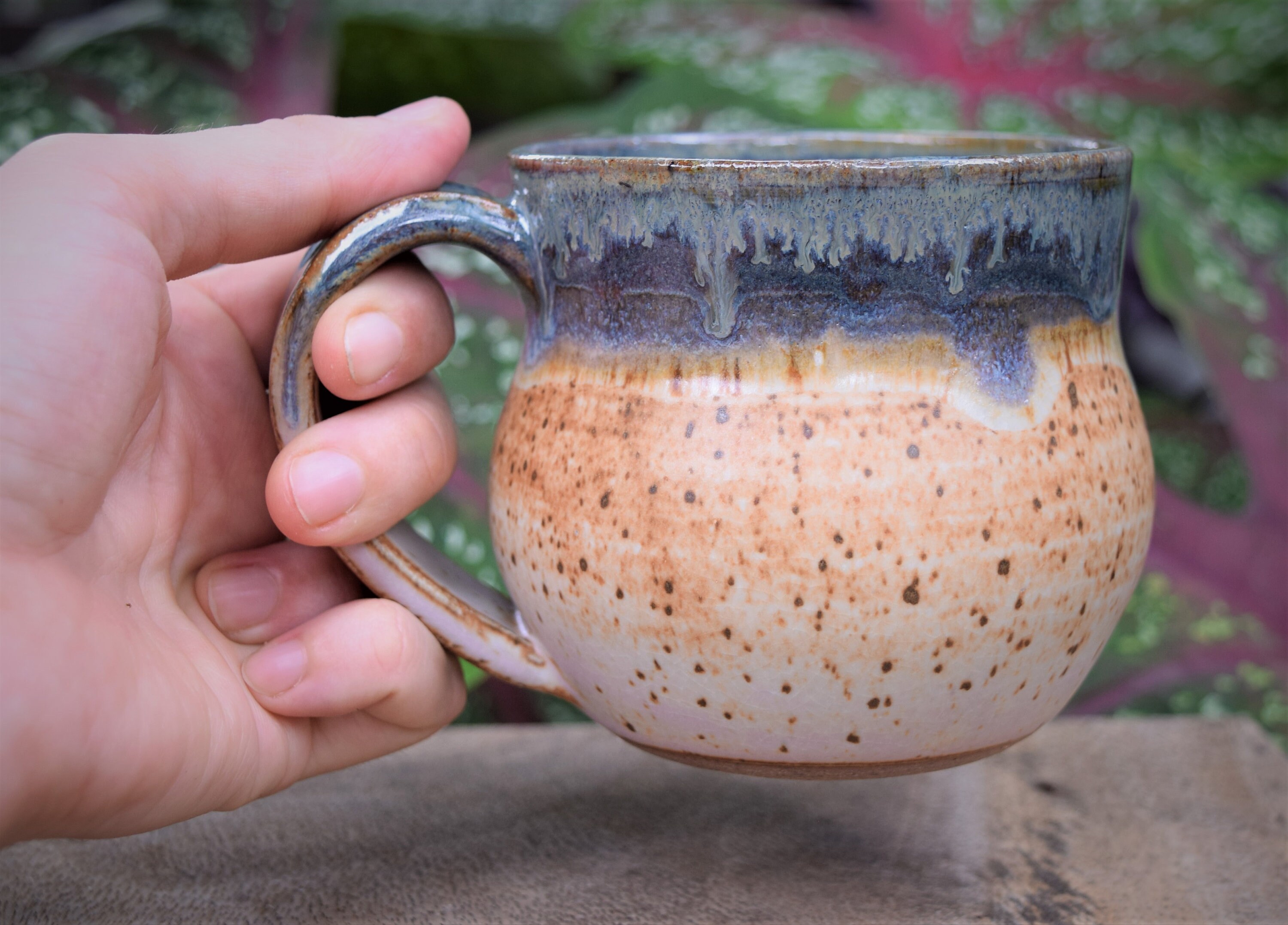 Fat Bottom Ceramic Mug Speckled Coffee Mug Round Mug With Etsy