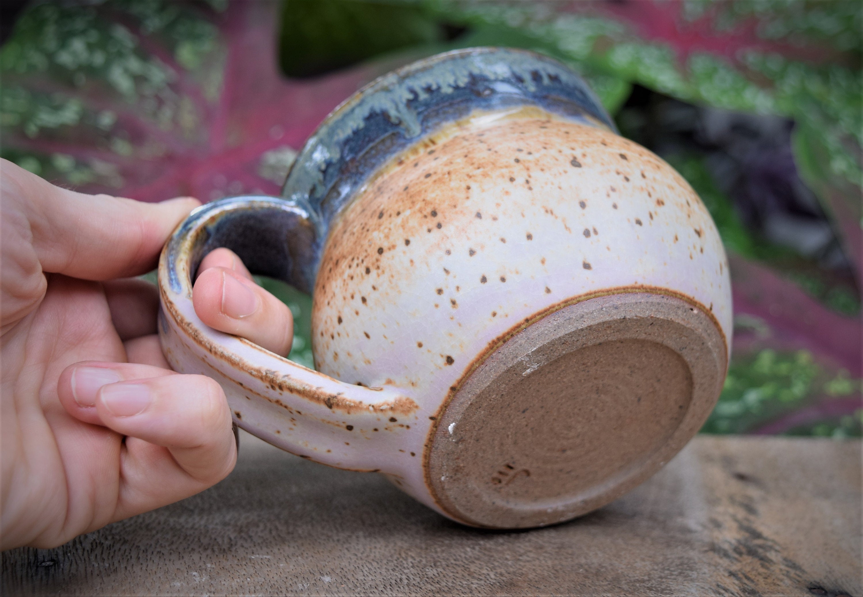 Fat Bottom Ceramic Mug Speckled Coffee Mug Round Mug With Etsy