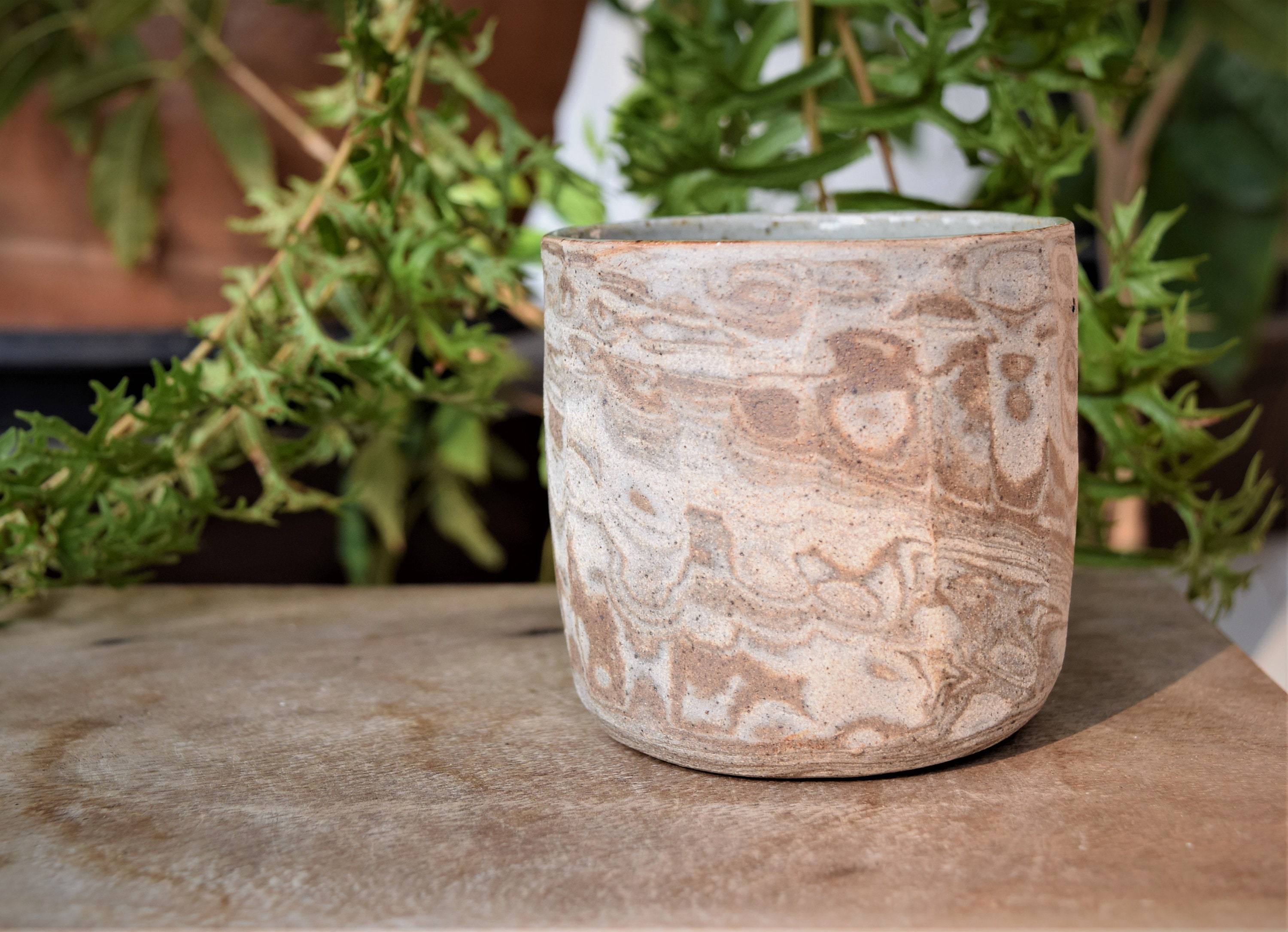 Marbled Clay Tumbler Ceramic Tumbler Cup Raw Clay Tumbler Etsy