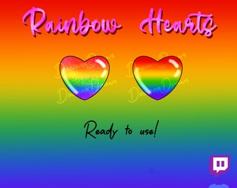 Rainbow Hearts Emote