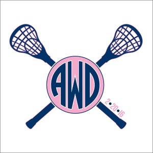Lacrosse Monogram Bat Mitzvah Logo