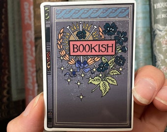 Bookish sticker for knitters, crocheters, fiber artists