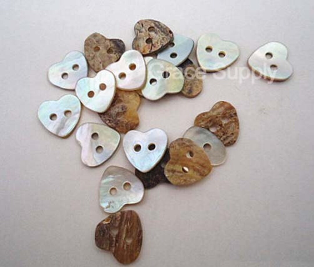 Lot of 30 Abalone Shell Button Heart Style 30pcs In-10mm,12mm - Etsy