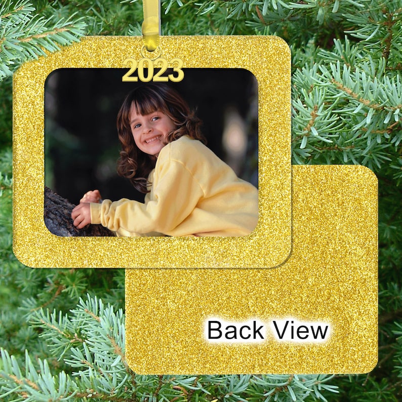 2023 Christmas Photo Ornament for Tree Decoration, Picture Frame Ornament, Horizontal Etsy