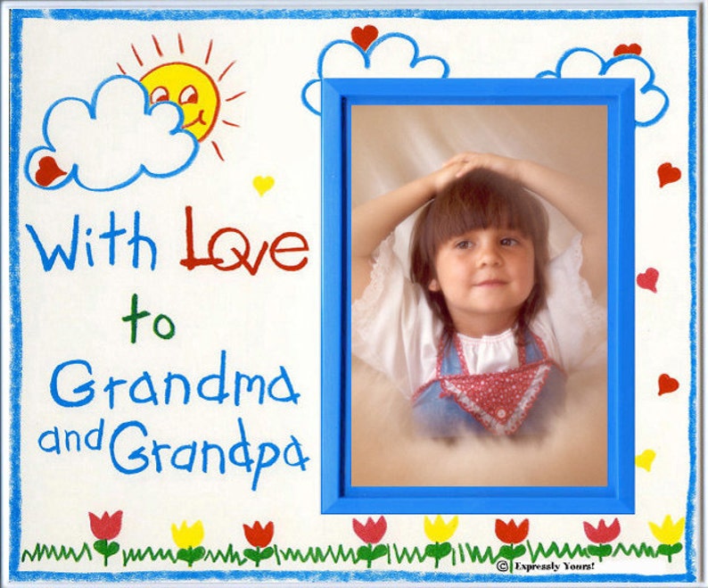 With Love to Grandma and Grandpa Picture Frame Gift Etsy