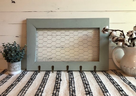 Chicken Wire Wall Decor Jewerly Wall Hanger Girls Hair Bow Organizer Front Door Organizer Key Hanger Wall Decor Farm Decor