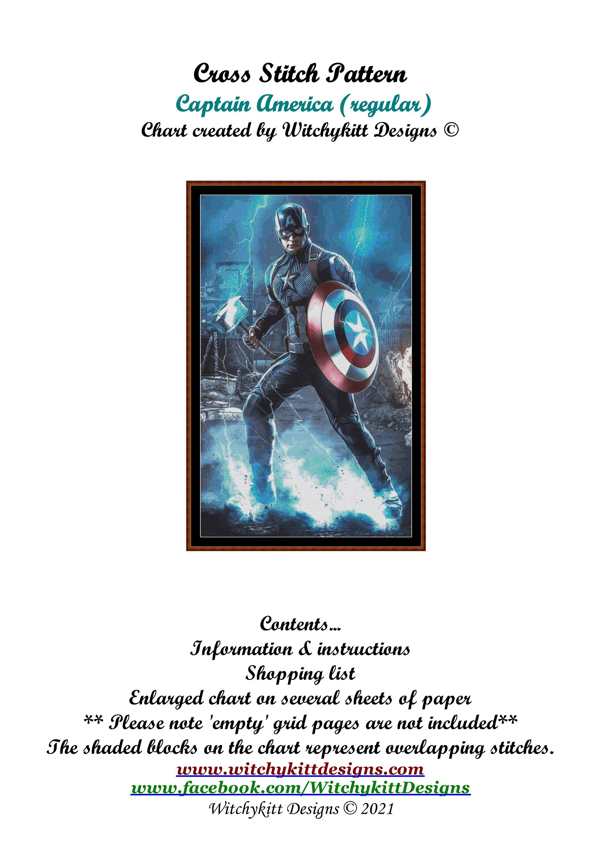 Captain America Cross Stitch Pattern Etsy