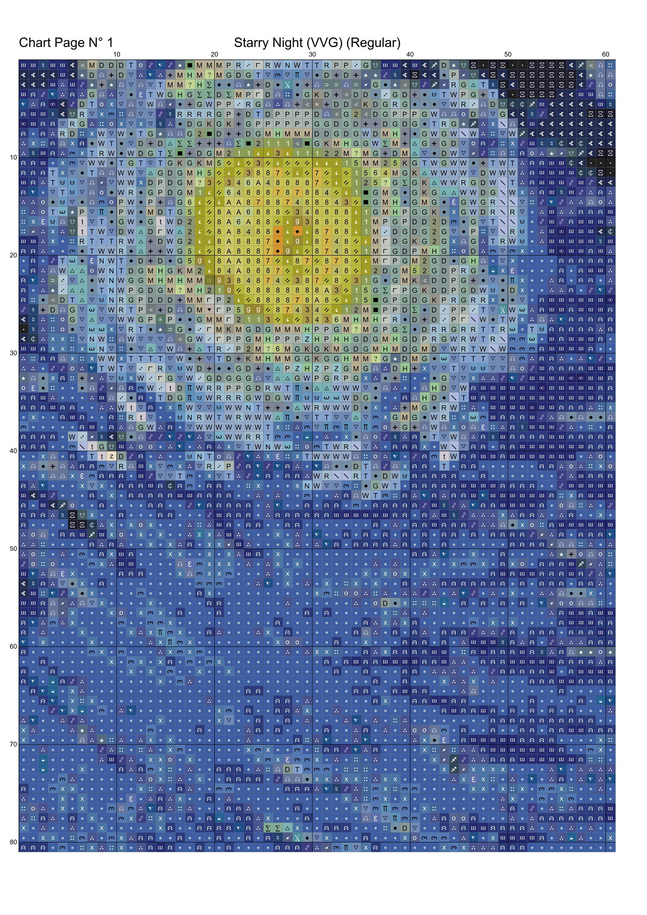 Starry Night ~~ Cross Stitch Pattern - Etsy