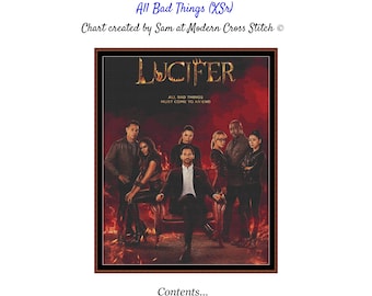 Modèle de point de croix Lucifer (série télévisée) : Toutes les mauvaises choses (modèle PDF) - Compatible avec Pattern Keeper