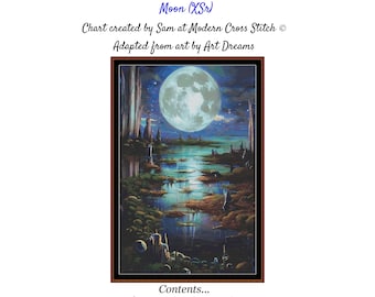 Moon ~~ Cross Stitch Pattern
