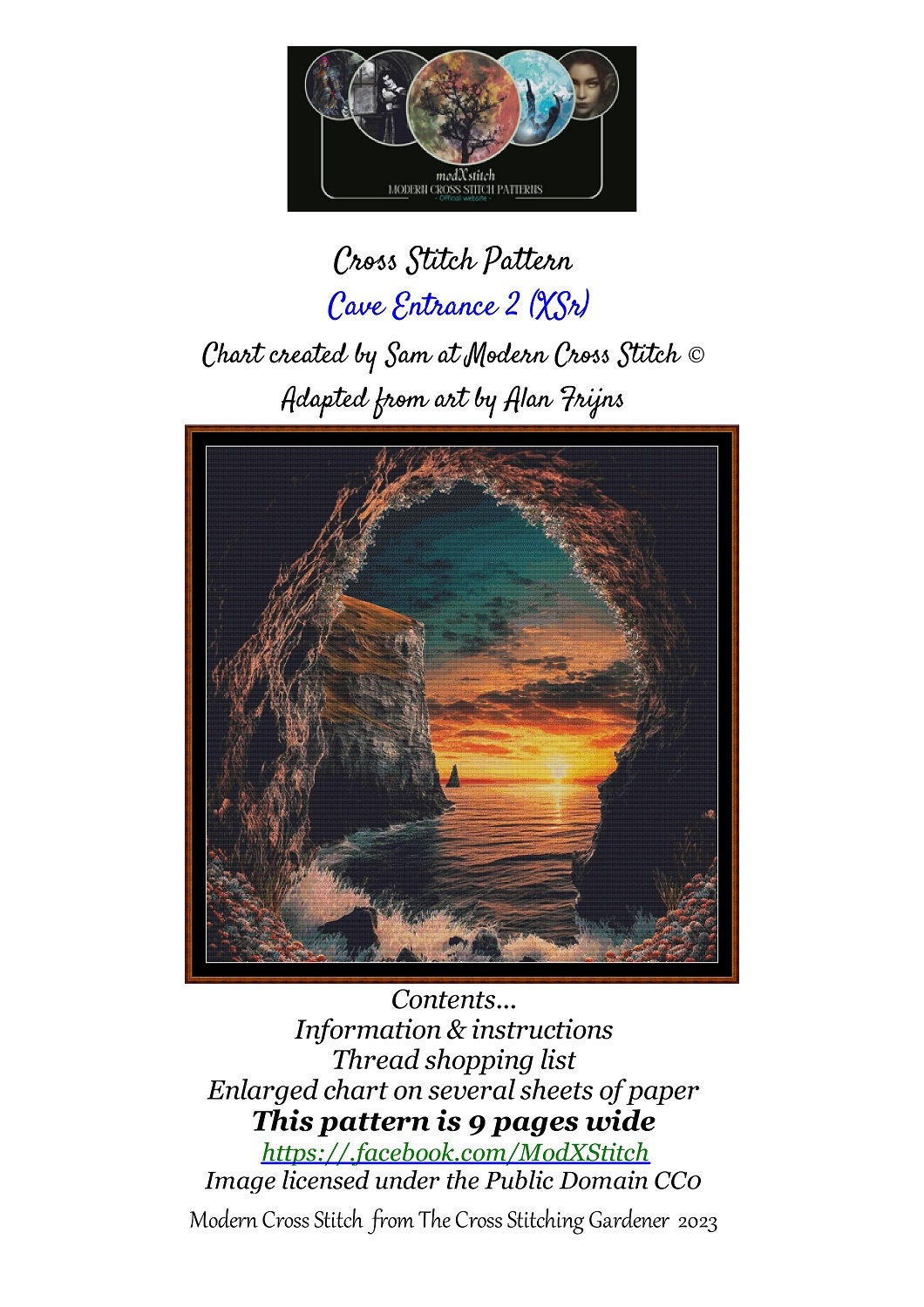 Cave Entrance 2 Cross Stitch Pattern