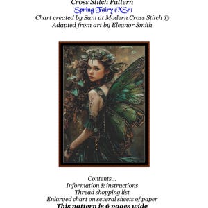 Spring Fairy Cross Stitch Pattern