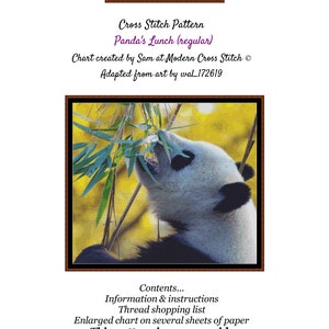 Panda&#39;s Lunch ~~ Cross Stitch Pattern