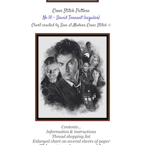 No 10 - David Tennant ~~ Cross Stitch Pattern