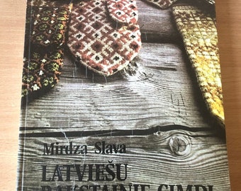 Latvian patterned mittens Knitting Book, Knitting Patterns, Knitting mittens pattern, Vintage Craft Book, USSR Latvia 1990, Soviet Era