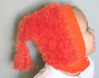 Woolly Balaclava Hat, Baby/ Toddler/ Children Hoodie hat, orange Hat with Neck warmer, Helmet hat, 6-12 Months, 1-3-years