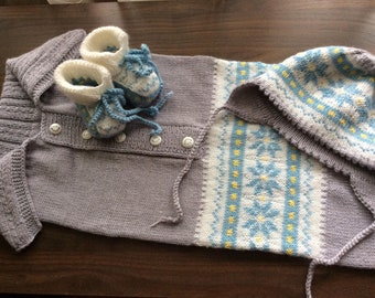 Handgefertigte Baby-Schlafsack-Hut und Stiefel set, Kuscheln wickeln, Baby-set, Baby Cocoon, Baby Kuscheln Tasche, Baby Bunting, Papoose, Swaddle Decke