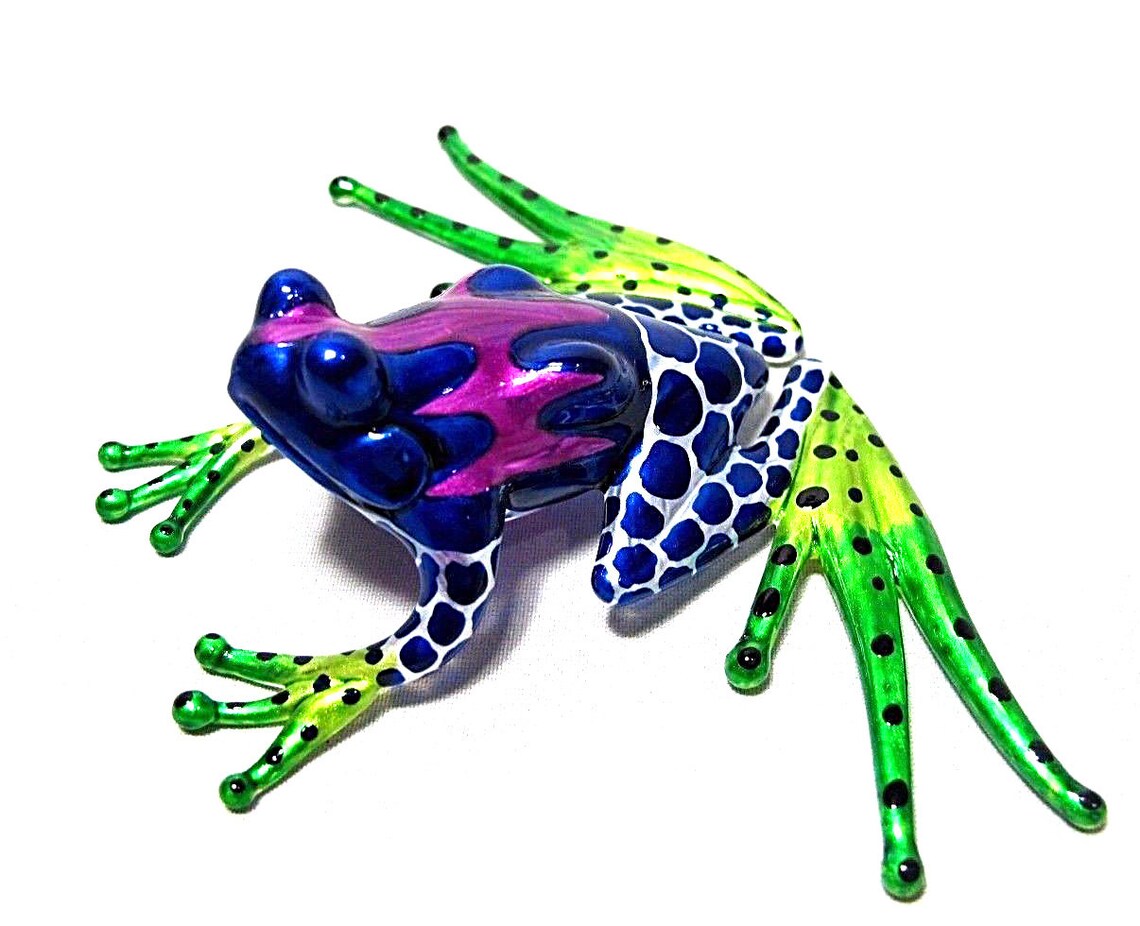 MINI FROG Handcrafted Hand Blown Glass Art Fused Glass Art Artisan