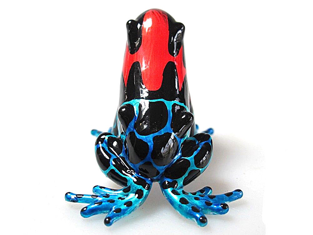 MINI FROG Handcrafted Hand Blown Glass Art Fused Glass Art Artisan Lampwork  Glass Animals Red Frog Blue Frog -  Israel