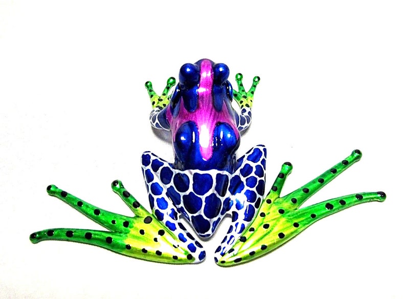 MINI FROG Handcrafted Hand Blown Glass Art Fused Glass Art Artisan