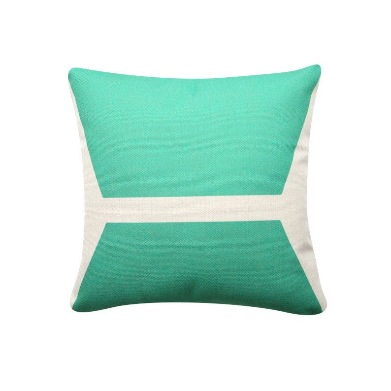 Green Geometric Pillow Cover 18x 18 Decorative Etsy