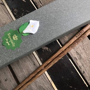 Frete grátis - Pauzinhos de madeira "Chicken Wing Wood" gravados personalizados com caixa de presente | Frete grátis