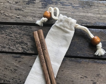 Reserved Listing Free Shipping Engraved Chopsticks - 150 pairs - Personalized Engraved "Chicken Wing Wood" Wooden Chopsticks with Linen Bag