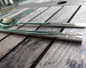 engraved metal chopsticks