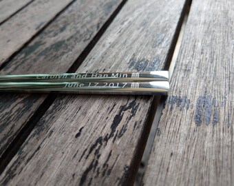 engraved stainless steel chopsticks