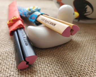 Personalized Engraved Wooden Heart Shaped Chopsticks with Silk Pouch Custom Wedding Favor Unique Party Favor Bridal Shower Wedding Giveaway