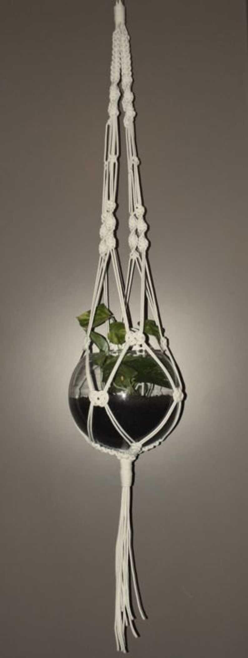White Macramé String Hanger for pot / plant / hanging garden Etsy