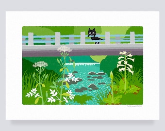 Art print / 07.Bloom under the bridge  (A4.A3.A2 size)   free shipping