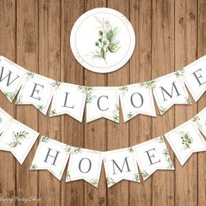 Welcome Home Banner, PRINTABLE, Greenery Homecoming Banner, Housewarming Party, Welcome Back Party, INSTANT DOWNLOAD - Digital File - BSU066