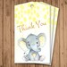 Yellow Elephant Thank You Tags, PRINTABLE, Elephant Party Decor, Baby ...