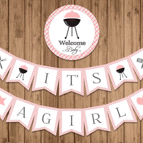 Girl Baby Q Decorations Pink BBQ Baby Shower Decorations Etsy