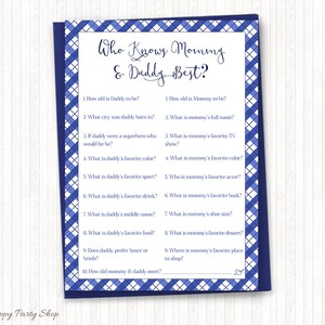 Who Knows Mommy and Daddy Best PRINTABLE Who Knows the - Etsy