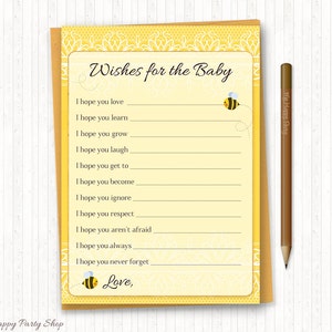 Biglietto di auguri per il bambino con ape. STAMPABILE, Baby shower con ape, Giochi per la doccia, Biglietto di auguri per il bambino con ape, Download immediato - BSU003