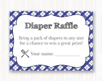Baby Q Diaper Raffles, PRINTABLE, Blue Baby-Q, Boy BBQ Shower tickets, baby shower games, Baby-Q Diaper Ticket, Instant Download -  BSU020B